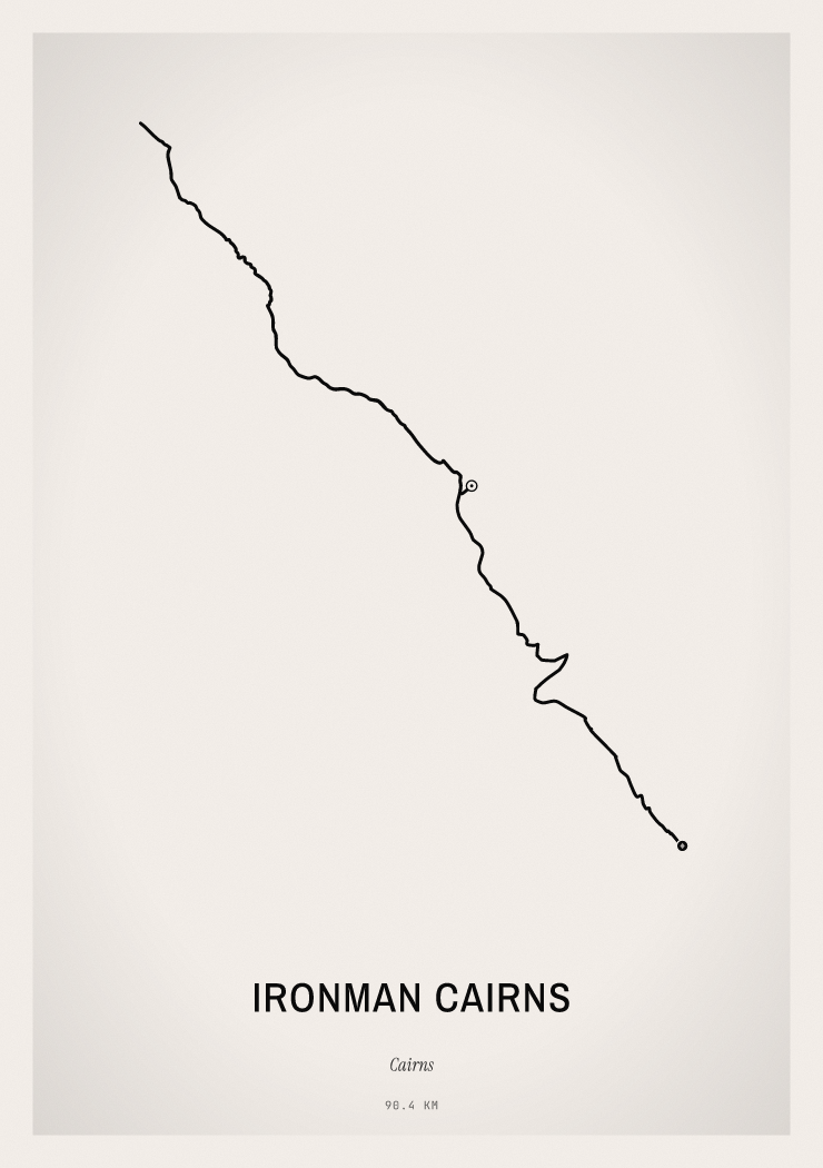 Minimal Ironman Cairns route print preview