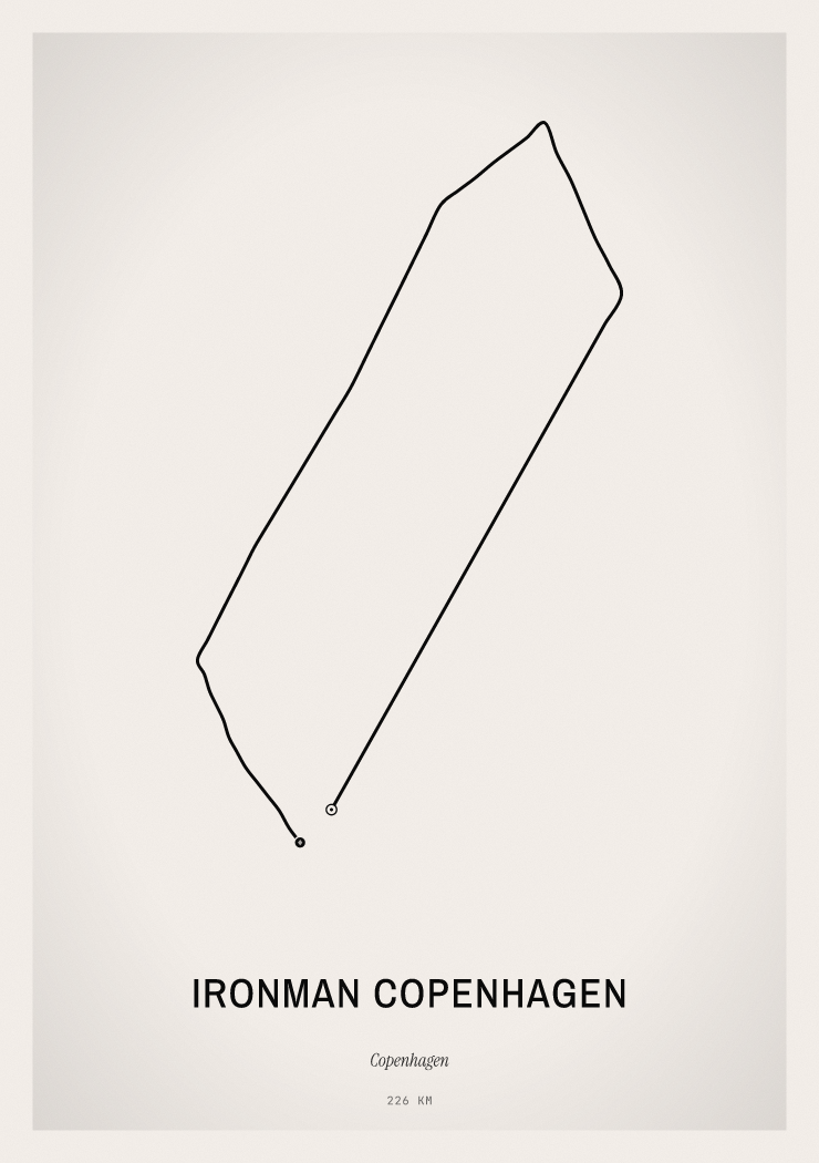 Minimal Ironman Copenhagen route print preview