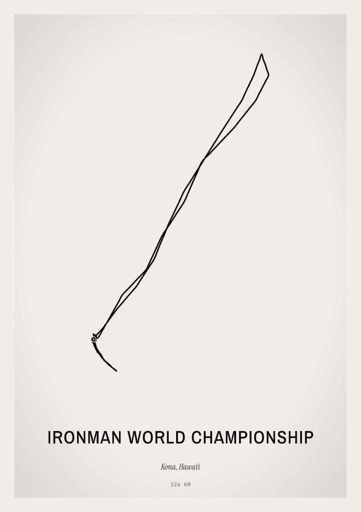 Minimal Ironman World Championship route print preview