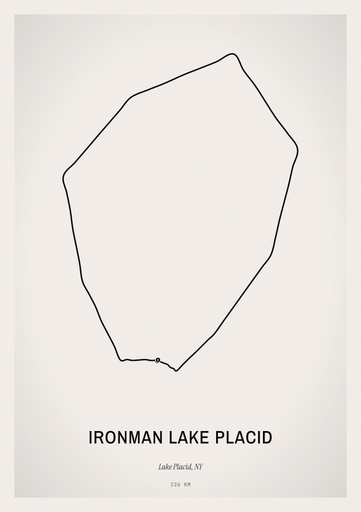 Minimal Ironman Lake Placid route print preview