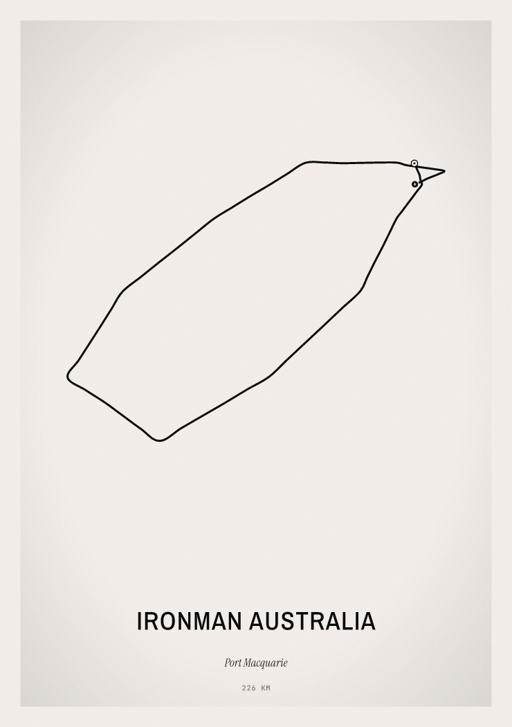 Minimal Ironman Australia route print preview