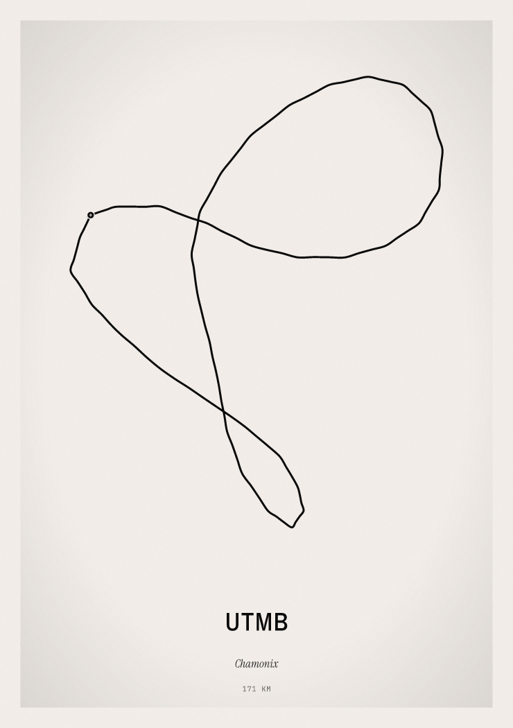 Minimal UTMB route print preview