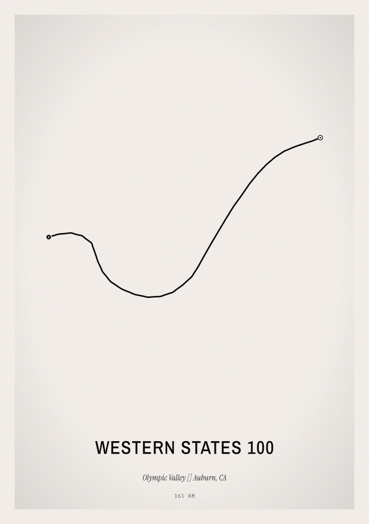 Minimal Western States 100 route print preview